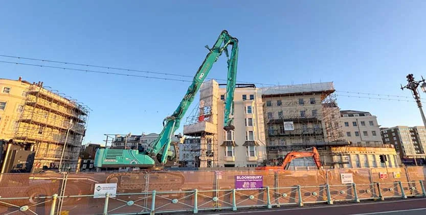 Demolition machinery arrives on site